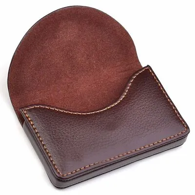 £6.97 • Buy Brown Pocket Leather Name Business Card ID Card Credit Card Holder Case Wallet