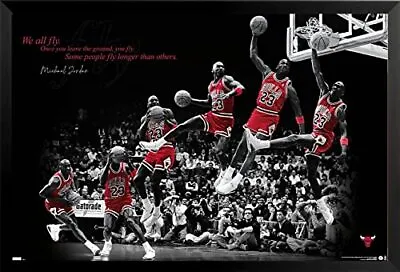 Framed Michael Jordan Fly Poster 34 X22.375  • $94