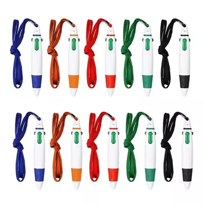 15 Pcs Retractable Pens On Lanyard Neck Pens In A Rope Pen 4 Color Ink  • £9.59