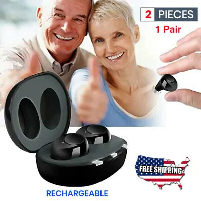 2023 Version 1Pair Rechargeable MIni Hearing Aids In The Ear Amplifier Sound CIC • $27.99