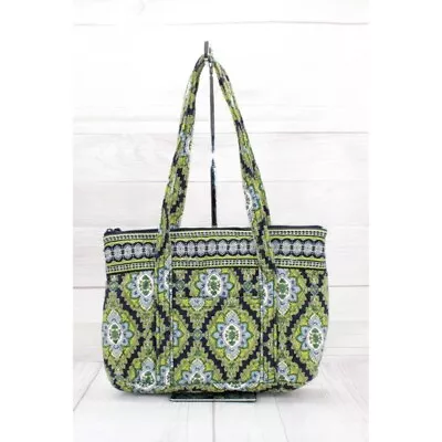 Vera Bradley Cambridge Green Blue Cotton Paisley Quilted Tote Shoulder Handbag • $26.25