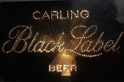 Vintage Carling Black Label TV Beer Sign Electroptics Lighted Sign Fiberoptic • $115