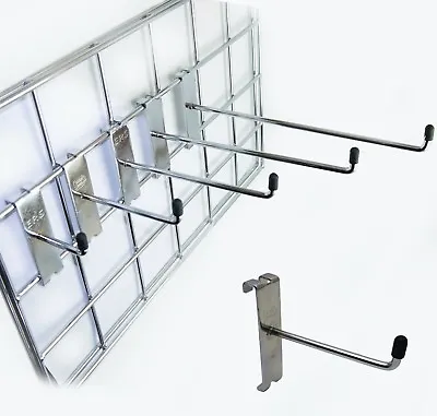 £14.29 • Buy Grid Wall Mesh Panel HOOKS Arm Shop Display |90° Fitting Prong  6  8  10  12 