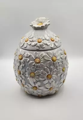 Vintage Gibson Spring Daisy Cookie Jar Hand Painted Lusterware Flower Floral • $35