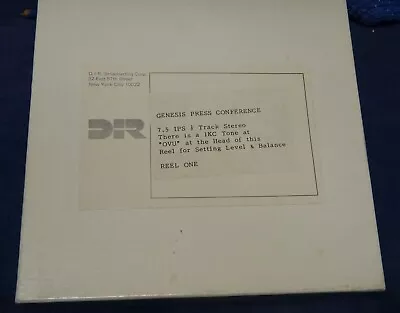 MASTER TAPES-D I R BROADCASTING-RADIO-GENESIS PRESS - 2T-7.5ips. GENESIS SIGNED • $20000