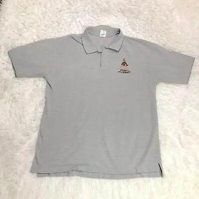 Vintage Warner Bros Daffy Duck Polo Shirt Mens XL Extra Large Gray Short Sleeve • $18.89