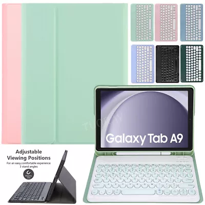 Round Keyboard Case Cover For Samsung Galaxy Tab S7 S8 S9/S9 FE A8 A9+ 11inch • $39.99