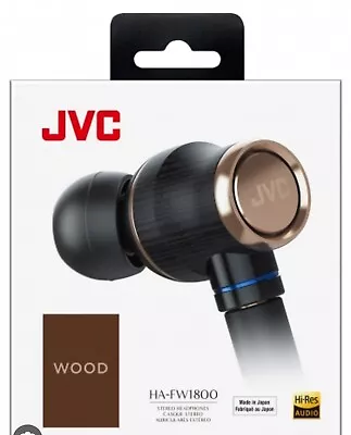 JVC HA-FW1800 Wood Hi -Res Carbon Diaphragm Stereo Headphone With Cable New!!! • $298