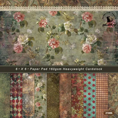 12X Vintage Paper Pad Floral Scrapbooking Handmade Journal Card Album Craft DIY • £3.99