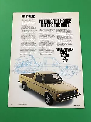 1981 1982 Volkswagen Rabbit Pickup Vw Vintage Original Print Ad Advertisement • $6.54