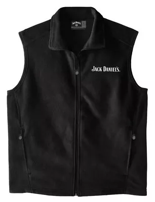 Jack Daniels Men's Fleece Vest Full Zip Logo Whiskey Liquor 15241065JD-89 • $49.94