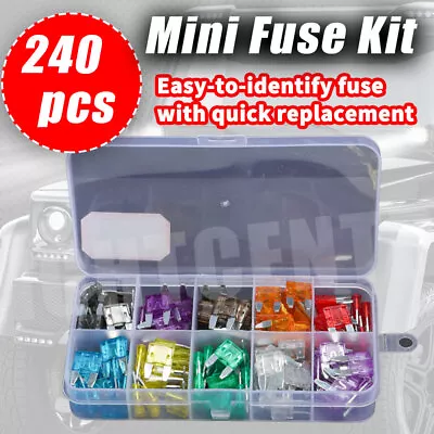 Mini Car Fuse Assortment Assorted Kit Blade Set Auto 240 Pc Truck Automotive • $9.99