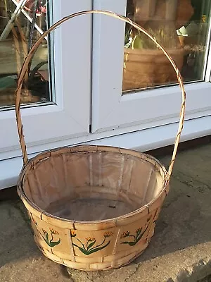 £15 • Buy Large 18  High Decorated Wicker Basket Gift Baskets Empty Easter Egg Hunt Basket