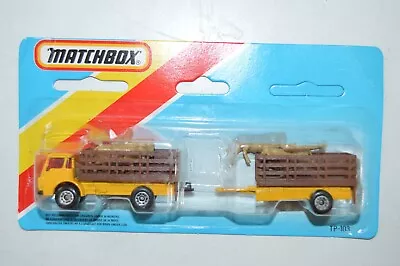 Matchbox Superfast Yellow TP-103 Cattle Truck And Trailer Tan Cows 1:64 Diecast • $84.91