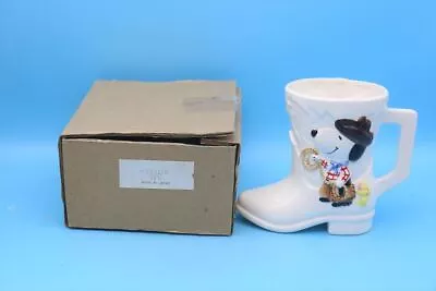 80s Determined Snoopy Western Boots Planter Ceramic • $69.36