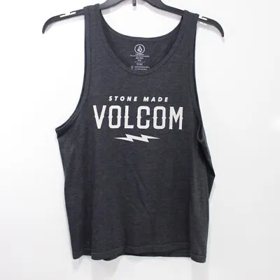 Volcom Men's Knit Tank Top Gray White Graphic Cotton Polyester Blend Size Medium • $15