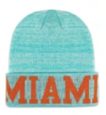 MIAMI Football Aqua And Orange Blended Lightweight Cuffed Beanie- Adult One Size • $5.99