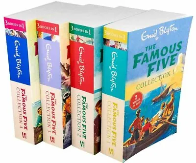 Enid Blyton The Famous Five 4 Book 12 Story Collection (3 Books In 1) • £14.58
