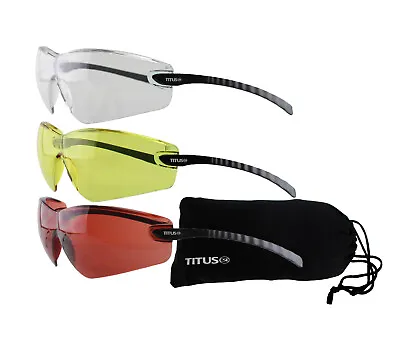 Titus Safety Glasses Shooting Eyewear Motorcycle Protection ANSI Z87 Compliant • $8.99