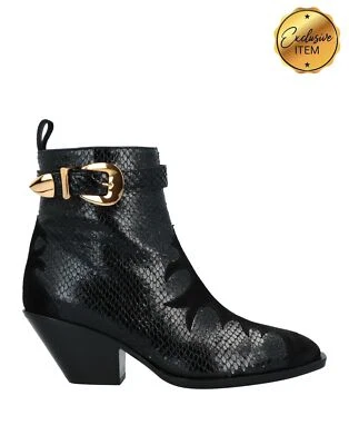 $2.68 • Buy RRP€1325 GIUSEPPE ZANOTTI Leather Ankle Boots US6 UK3 EU36 Buckle Made In Italy