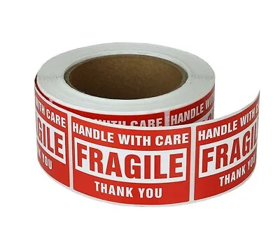 50 Fragile Handle With Care 2x3  Stickers Packaging Box Safety Mailing Labels • $2.95