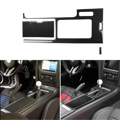 Carbon Fiber Center Console Gear Shifter Bezel Trim Fit For Mustang 2009-2013 • $38