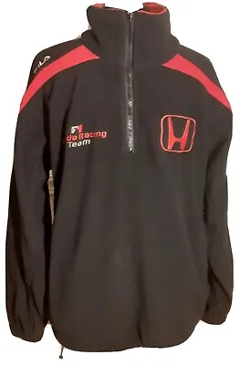 Mens Fila Honda F1 Racing Team 1/4 Zip Black Medium Fleece Top • £18.99