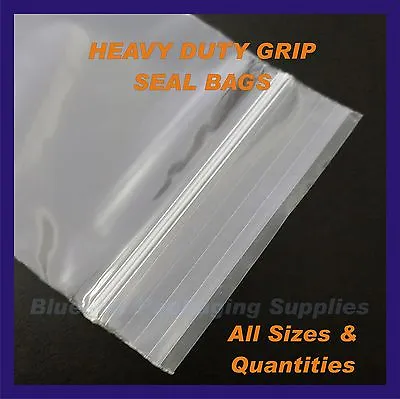 Heavy Duty Plain Grip Seal Bags 300gu Resealable Reusable Polythene Zip Lock  • £255.95
