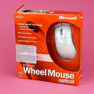 Microsoft Wheel Mouse Optical Wired PS/2 USB Compatible New Vintage DAMAGED BOX • $49.99
