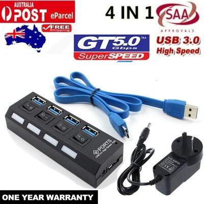 $20.89 • Buy Hub 4Port USB 3.0 High Speed Extension Charger Adapter Switch For PS4/Slim/Pro
