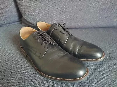 M&S Mens Black Leather Shoes Size UK9 • £30