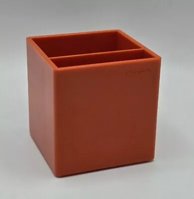 Vintage Poppin Pencil Cube Piece Orange Desk Organizer Set • $8.99