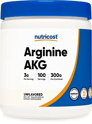 Nutricost Arginine AKG Powder 300 Grams (AAKG) - 3G Per Serving & 100 Servings • $21.95