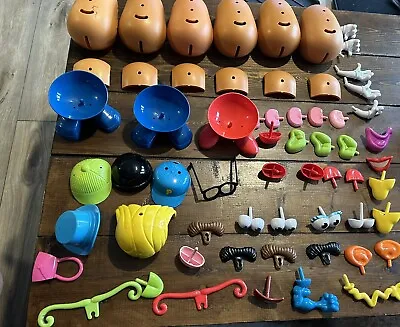 Huge Lot Of 55 Mr Potato Head Toy Part Pieces | Body Eyes Ears Hats Feet Tongue • $35.97