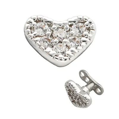 Titanium Dermal Piercing Micro Heart Dermal Anchor Top Skin Diver Body Jewelry • $10.99