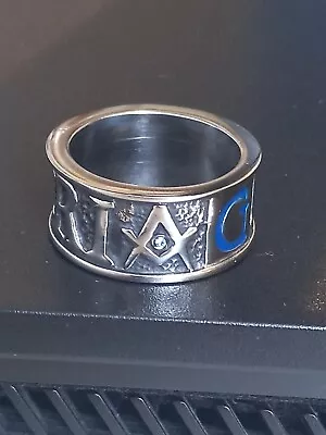 £34.99 • Buy Masonic Stainless Steel Geometria Band Ring