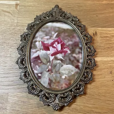 Antique Collectible Flower Wall Hanging Brass Plaque Frame Made In Italy Great • $13