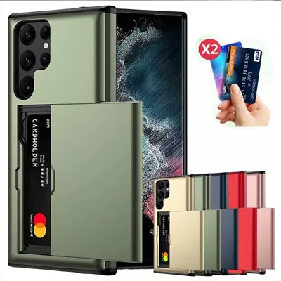 For Samsung S22 S21 S20 Ultra S10 S8 S9 Plus Note 20 Card Slot Wallet Case Cover • $9.99