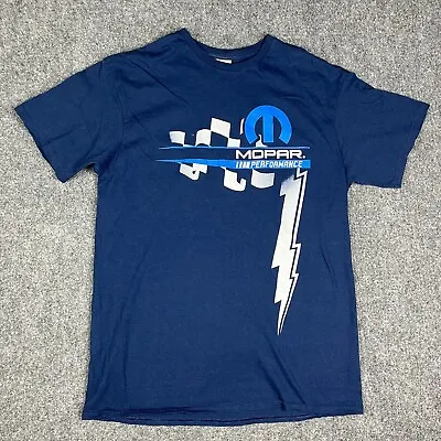 Mopar Shirt Mens Large Blue Short Sleeve Tee Delta Racing Dodge Jeep Ram Grunge • $8.99