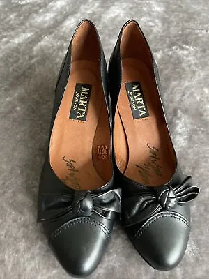 Marta Jonsson Black Bow Heels Shoes 38 -5 • £15