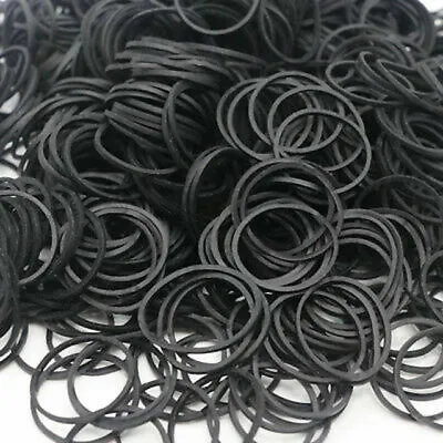 2 Packs Of 300 Mini Black Rubber Bands Hair Ties Pony Holder PonyTails BRAID Lot • $6.49
