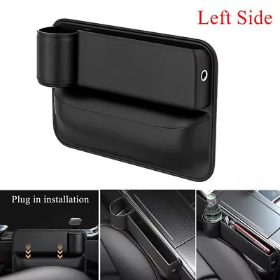 1x Car Accessories Cup Phone Holder Left Side Seat Gap Storage Box Organizer Bag • $29.65