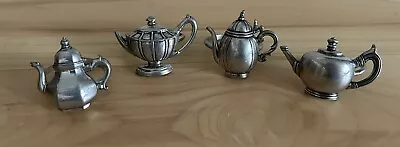 4 Vintage Teapot Pewter Napkin Rings • $12.22