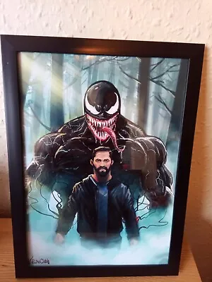 Venom Spiderman Art Poster Figure Framed Mancave Marvel Superhero Rare • £15.99