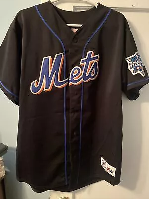 New York Mets Majestic Piazza Jersey With 2000 World Series Patch • $25
