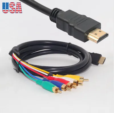 $11.99 • Buy 5ft Gold Plated Hdmi Male To 5 Rca A/v Component Adapter Cable