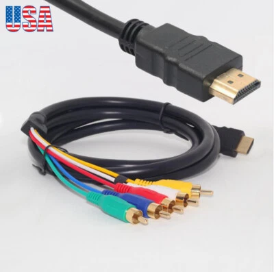 $11.99 • Buy 5ft Gold Plated Hdmi Male To 5 Rca A/v Component Adapter Cable