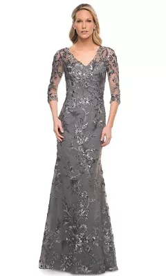 Gorgeous La Femme $738.00 Beaded Lace Mother Of The Bride Dress #29976 Size 12 • $197