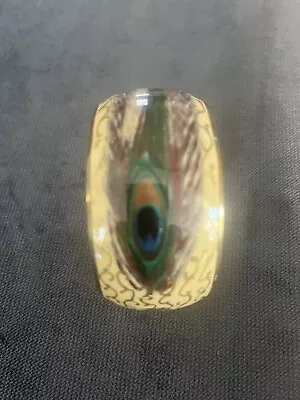 Beautiful Vintage Brass Peacock Feather Bangle Bracelet • $49