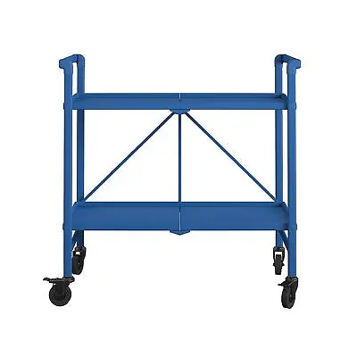 $109.99 • Buy Cosco Outdoor Living Folding Serving Cart W/Wheels 2 Shelves, Blue, Steel